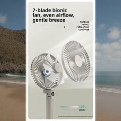 Outdoor Camping Fan 3000mAh USB Rechargeable Foldable Tripod Handheld Fan