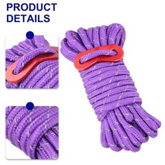 Portable 4mm by 4m Camping Rope with Reflective Features and Adjustable Length