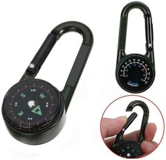 3-in-1 Multifunctional Compass Thermometer Carabiner Keychain for Adventures