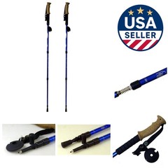 Lightweight Adjustable HP5 Anti-Shock Hiking Poles with Compass & Snow Disk
