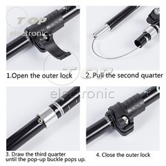 Collapsible Tri-fold Trekking Hiking Poles Aluminium Walking Stick Anti-Shock