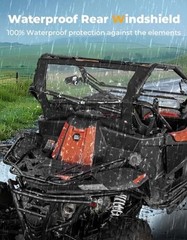 UTV Soft Windshield Fully Waterproof Rear Windshield Compatible with CFMOTO