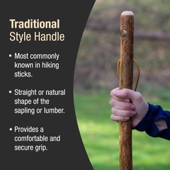 Brazos American Hardwood Walking Stick Handcrafted Hiking Support Made in USA