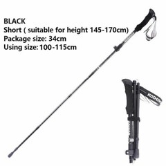 Trekking Poles Carbon Walking Hiking Stick Adjustable Anti-Shock 5 Section 130cm