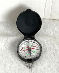 Liquid Filled Pocket Compass with Plastic Case & Arrow Dial Made in Japan
