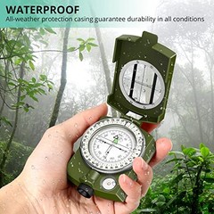 Multifunctional Hiking Compass – Military Metal Sighting Compass with Bronze