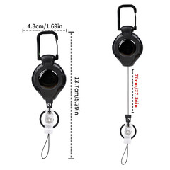 Retractable Fishing Rod Leash with Steel Rope for Outdoor Lure Keychain