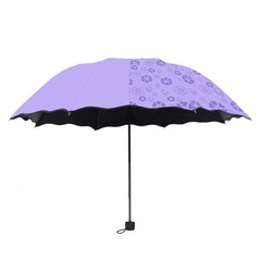 Water Activated Umbrella with Floral Patterns for UV Protection and Rain Safety