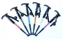 2PCS Trekking Poles Walking Hiking Sticks Anti-shock Adjustable Alpenstock