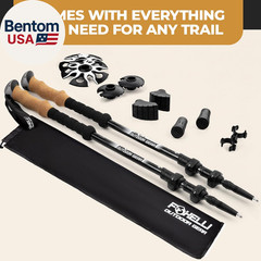 Carbon Fiber Trekking Poles – Lightweight Collapsible Hiking Poles with Cork Gri