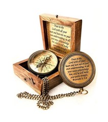 Trust in The Lord -Proverbs 3: 5-6 Quote Engraved Compass | Camping Compass I…