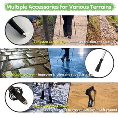 Collapsible Trekking Poles,2 Pack 7075 Aluminum Foldable Lightweight Professi…