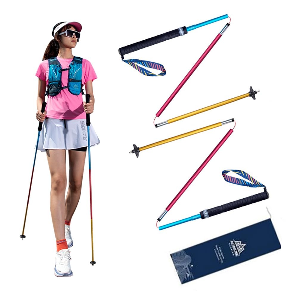 Trekking Poles -2 Ultralight Collapsible Carbon Fiber Hiking Poles with Anti-…