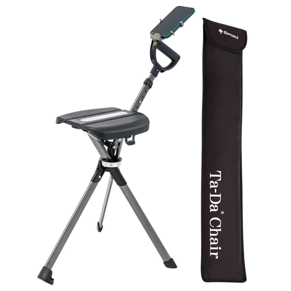 NEW STEP2GOLD Ta-Da Chair Series 2 PRO Portable Walking Stick Cane w/ Seat Black