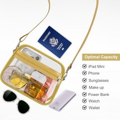Clear Bag for Stadium Events Clear Sports Fan Handbags Purses with Small Gold