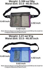 Freegrace Waterproof Pouches with Waist Strap / Pouch Case Bundle Gray + Blue