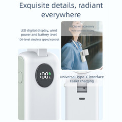 USB Rechargeable Handheld Turbo Fan 6000Mah Battery with Adjustable Angle