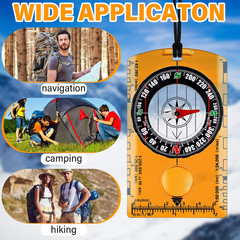 20 Pack Orienteering Compasses Hiking Map Reading Backpacking Orange Survival