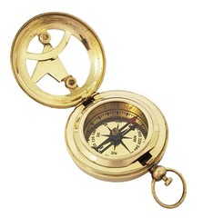 Push button Brass Pocket Compass