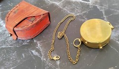 Personalized Gift, Engraved Antique Brass Compass with Leather Case,Gift for Son