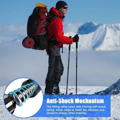 2X Trekking Poles Nordic Walking Hiking Sticks Adjustable Anti-shock Alpenstock