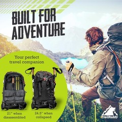 Lightweight 7075 Aluminum Collapsible Trekking Poles for Hiking – 2 Pack