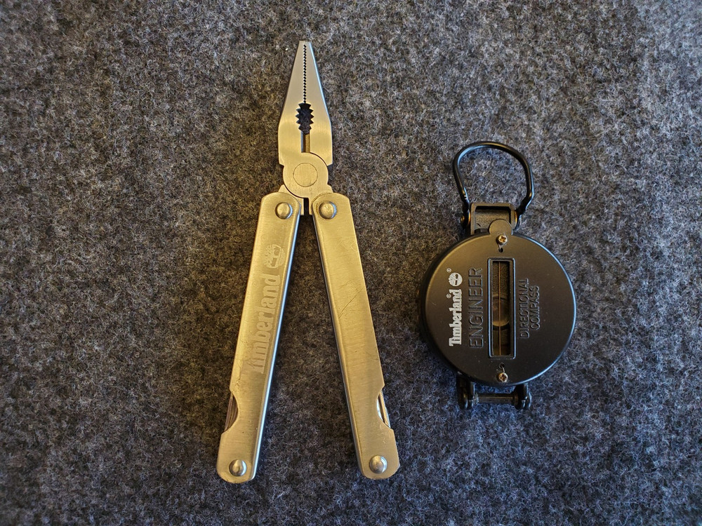 Vintage Timberland multitool and compass
