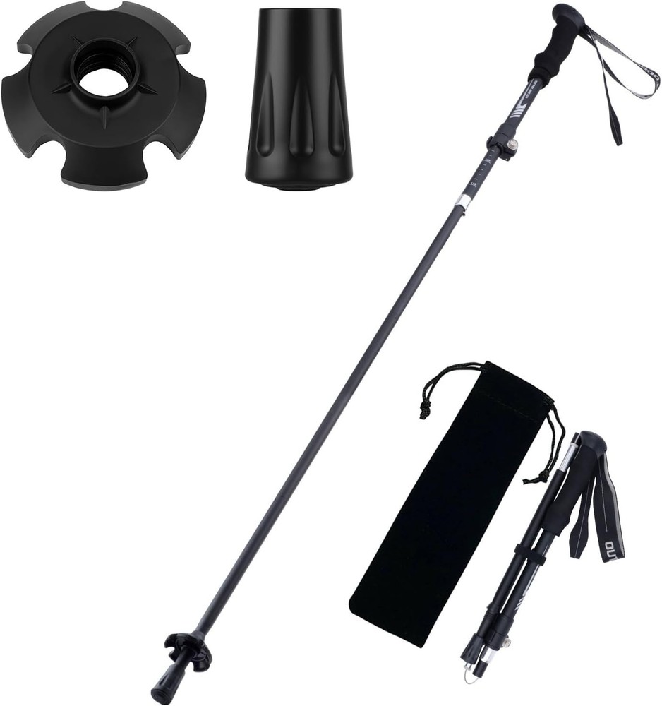 Collapsible Trekking Pole 7075 Aluminum Foldable Hiking Walking Stick Portable
