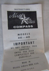 New North Star Compass Model 642 – 645 Dash Mount: Auto, Boat, Plane – 1976