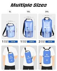 Dry Bag Waterproof Roll Top Lightweight Floating Storage Bag with 5L Blue-5L