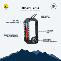 Hikehitch 2 – Thermometer and Compass Carabiner | Camping, Hiking, and Backpacki