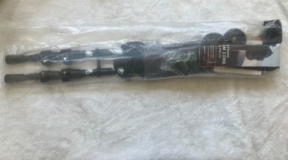 TrailBuddy Trekking Poles Aluminum Cork Handle Hiking Walking Sticks Black New
