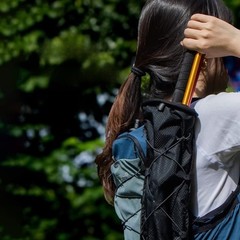 Arrow Design Hiking Pole Storage Bag One Handed Operation Nylon Lightweight