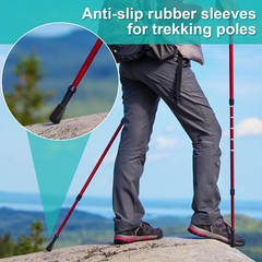 6PCS Walking Stick Tips, Shock Absorption Trekking Pole Tips Replacements, Anti-