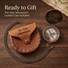 2026 Graduation Gifts for Him – Engraved Brass Pocket Compass for Son or Grandso