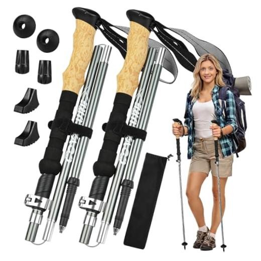 Hiking Poles – Aluminum Alloy 7075 Trekking Poles Gray Long (110-130CM)