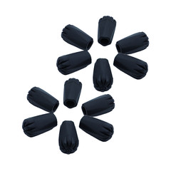 10 Pack Hiking Pole Tip Protectors Round Black PVC for Trekking Pole Tips