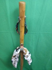 HIKING/WALKIN STICK MADE FROM NM YUCCA PLANT 51″ 12.8 OZ with bandana and holder