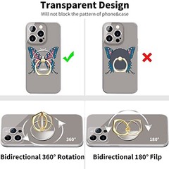 Transparent Clear Phone Ring Grips Holder Kickstand, Finger Ring Gold Ring