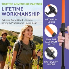 56.5in Lightweight Adjustable Trekking Poles, Collapsible 2 Pack