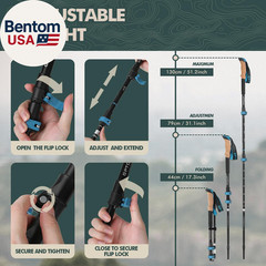 Walking Sticks,Trekking Poles Collapsible Hiking Poles,Lightweight Folding Trave