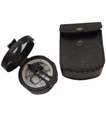 100% Working Brass Brunton Pocket Vintage Compass With Leather Case.