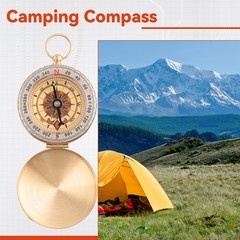 1X(Classic Brass Watch Camping D4C3)6519