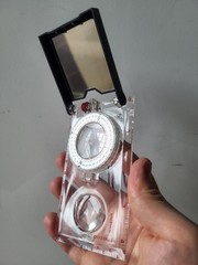 Cold War West Germany Compass w/ Mirror & Case Complete Vintage Navigation Set