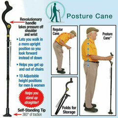 Adjustable Walking Stick Folding Cane Trekking Pole Straight Posture Men & Women