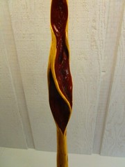 Wood Walking Stick 39.5″ Vintage Handmade Wood Macrame Wall Hanging Top💙