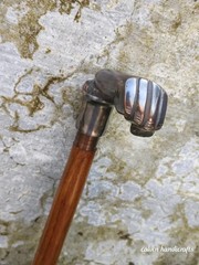 Antique Brass Head Long Handle Victorian Walking Stick Wooden Cane