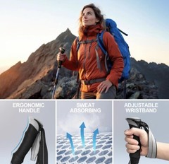 Covacure Trekking Poles Collapsible Hiking Poles – Aluminum Alloy 7075 Trekking