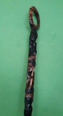 Hand Carved South African Heavy Natural Wood Hiking Stick 1b 3oz 37in