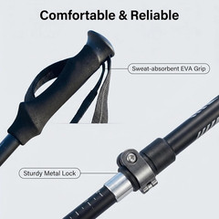Folding Hiking Poles, Lightweight 7075 Aluminum Alloy Mountain Tech Trekking Pol